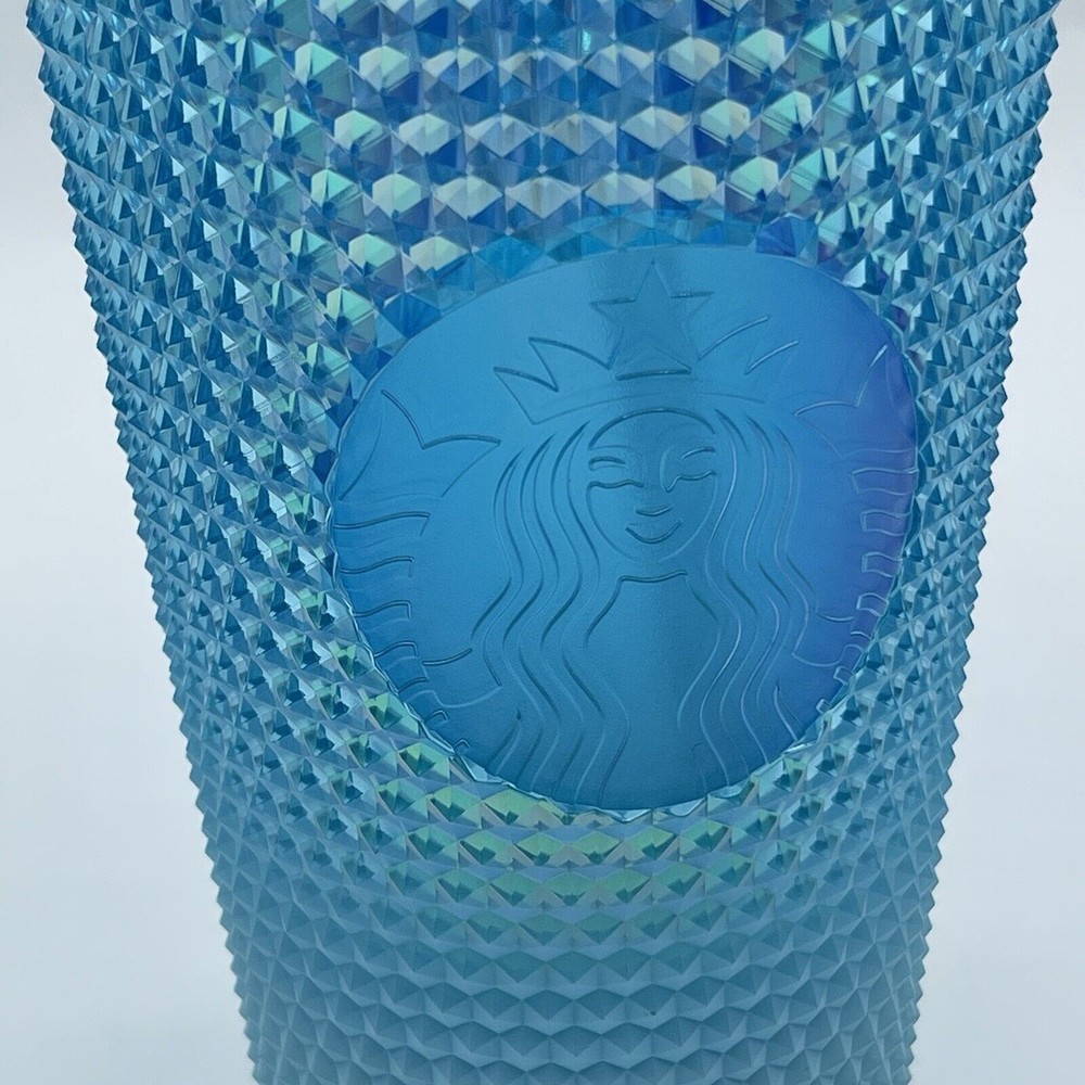 Starbucks Studded Blue Gradient Bling Ombre Cold Cup Tumbler Grande 16oz NEW - Picture 3 of 7